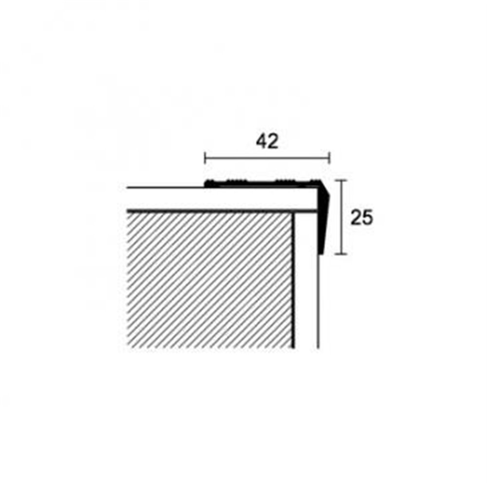 Kątownik schodowy aluminiowy ryflowany zaoblony