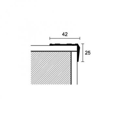 Kątownik schodowy aluminiowy ryflowany zaoblony