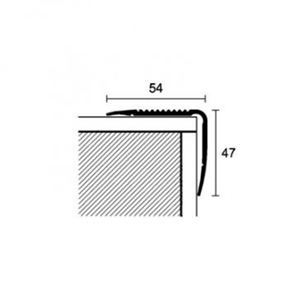 Kątownik schodowy aluminiowy ryflowany zaoblony
