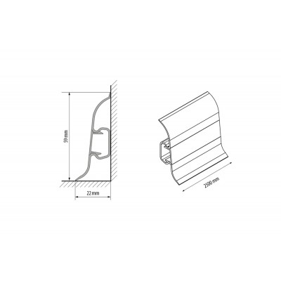 Listwa przypodłogowa CEZAR PREMIUM Aluminium Szczotkowane