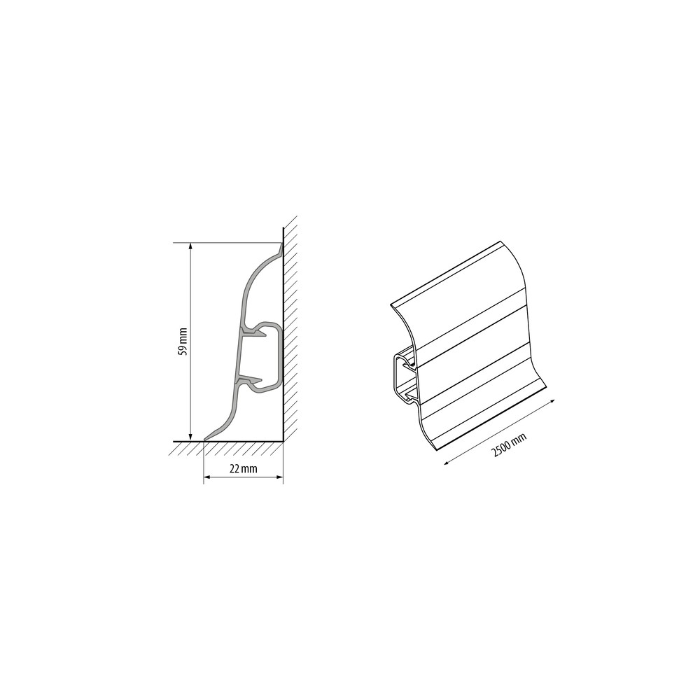 Listwa przypodłogowa CEZAR PREMIUM Biały