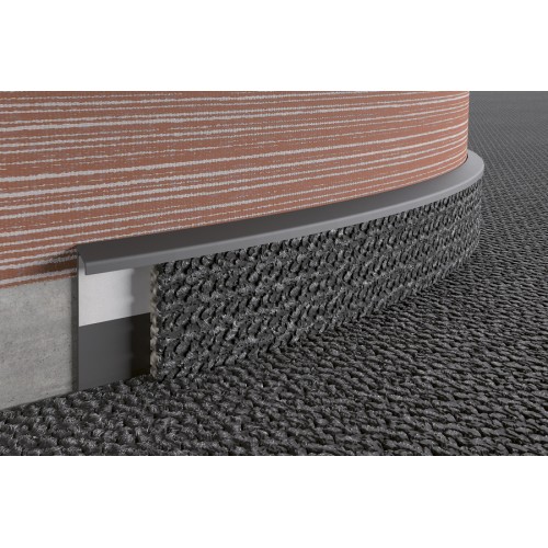 Listwa do wykładzin dywanowa elastyczna płaska Szary Ciemny PVC 53x10,2 mm 2,5 m