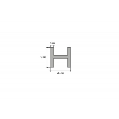 Profil połączeniowy do płyt forma H srebrny aluminium anoda 20,5x17 mm