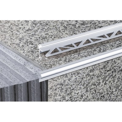Profil schodowy półokrągły srebrny aluminium naturalne 9 mm