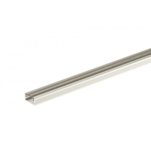 Profil aluminiowy do taśmy LED prosty z osłonką transparentną srebrny aluminium anoda 14x7 mm 1 m}