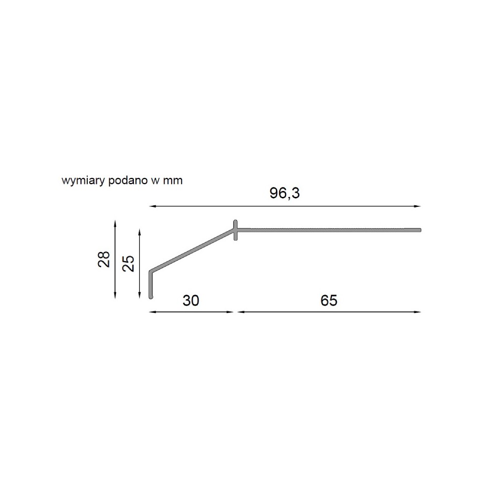 Profil okapowy prosty K10