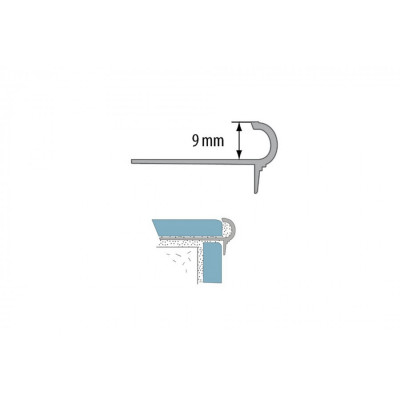 Profil schodowy półokrągły aluminium anodowane 9 mm