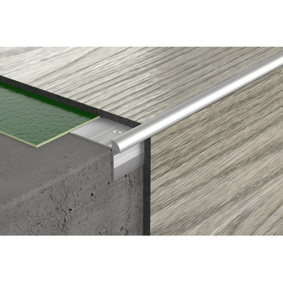 Profil schodowy krawędziowy do paneli LVT aluminium anoda 5mm 2,7m Srebrny