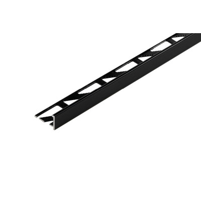 Profil do glazury AL narożny z krawędzią 18 mm Czarny RAL 9005 Połysk 2,50 m