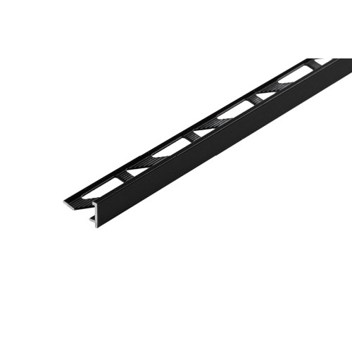 Profil do glazury AL narożny z krawędzią 18 mm Czarny RAL 9005 Mat 2,50 m}