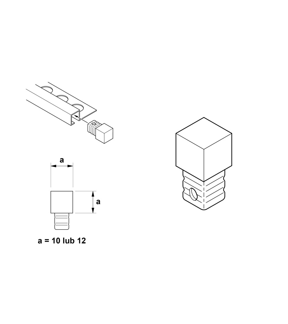 Kostka narożna do profili Qs złoty połysk