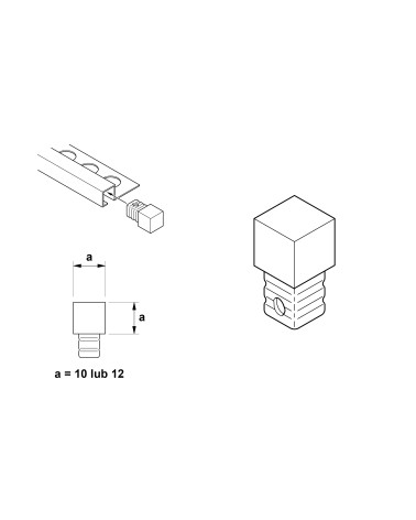 Kostka narożna do profili Qs złoty połysk