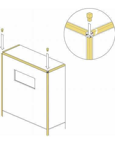 Kostka narożna do profili Qs złoty połysk