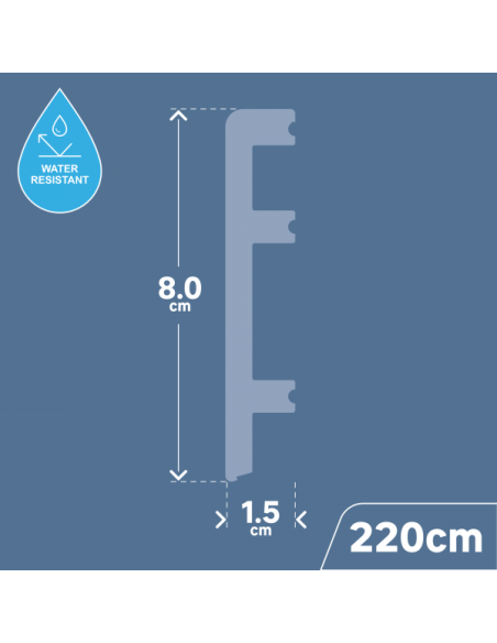 Listwa przypodłogowa PVC Cezar Status Line 80x15 mm