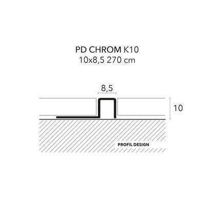 Listwa narożna kwadrat PD CHROM 8,5 mm